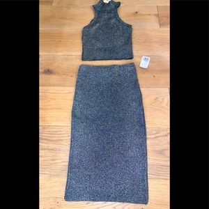 NWT 2 piece cropped top and pencil skirt